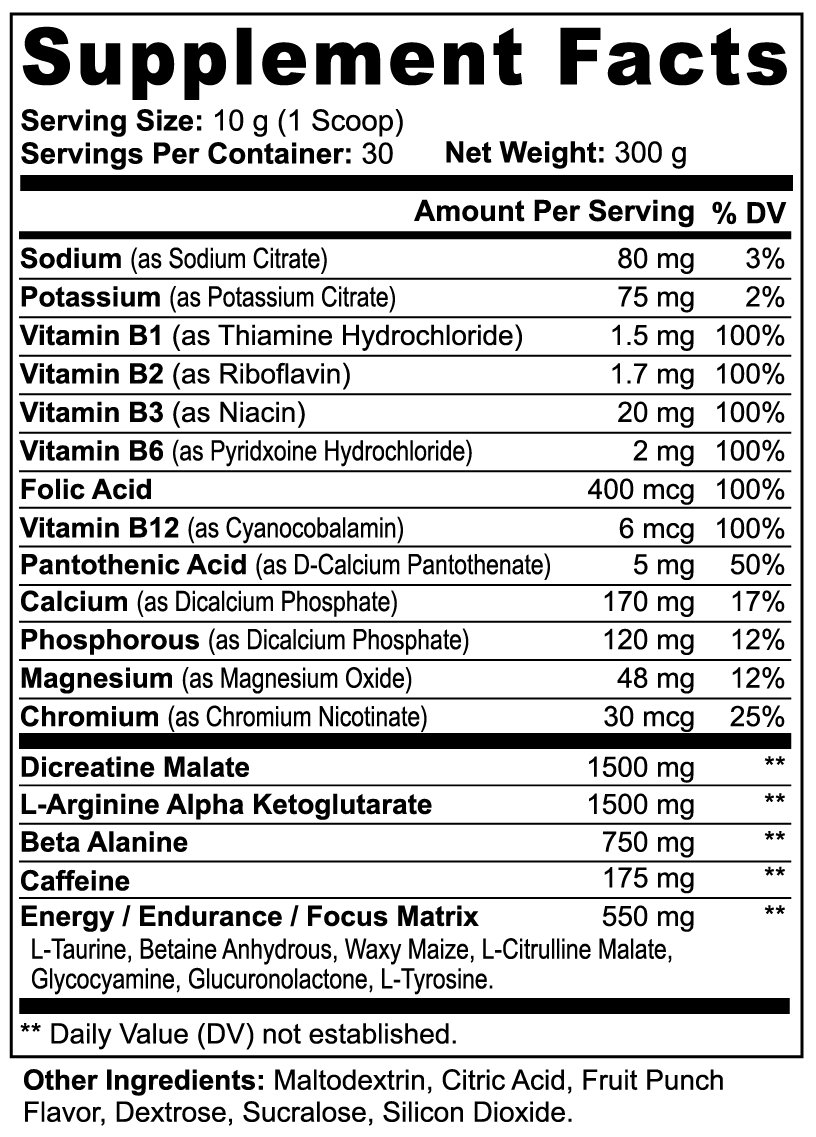 Pre-Workout - Power Surge (Fruit Punch)