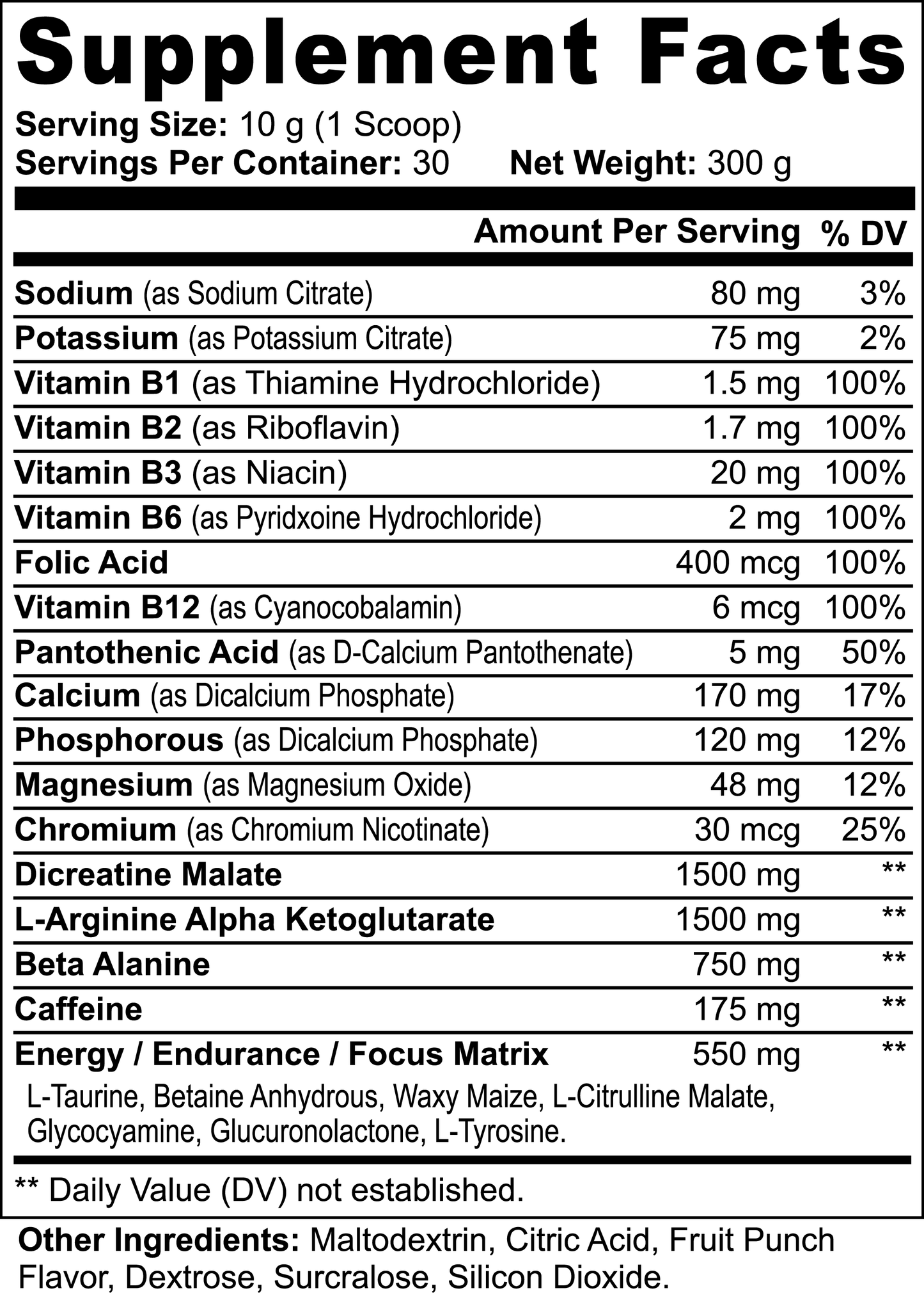 Pre-Workout - Power Surge (Fruit Punch)